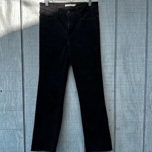 Levi Strauss 314 Shaping Straight Black Jeans Size 29 Raw Hem Women's Denim